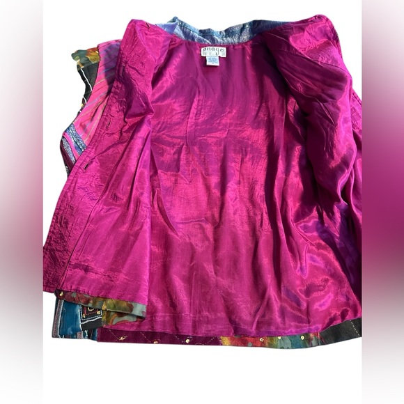 Boho Patchwork Quilted Jacket M Colorful Art To Wear Vibrant Sequin Dopamine - Picture 7 of 17
